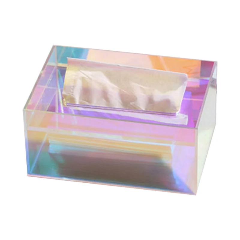 Tissue Box Holder Acrylic Storage Large Capacity Napkin Box For Washroom Living Room view 2
