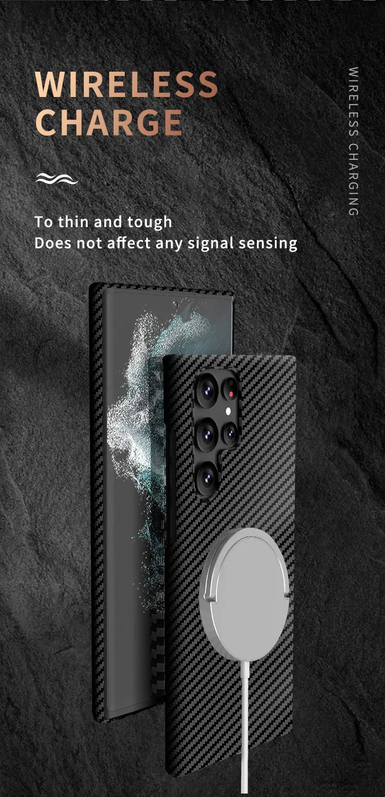 Carbon Fiber Texture Pattern Magnetic Ultra Slim Case für Samsung Galaxy S25 Ultra S24 Plus Matte MagSafe Ring Armor Cover Coque – Detail 7