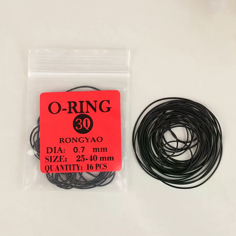 1pack 0.5/0.6/0.7/0.8mm Watch O-ring Waterproof Rubber Back Cover Gaskets Repair for Watchmaker Tools Accessories