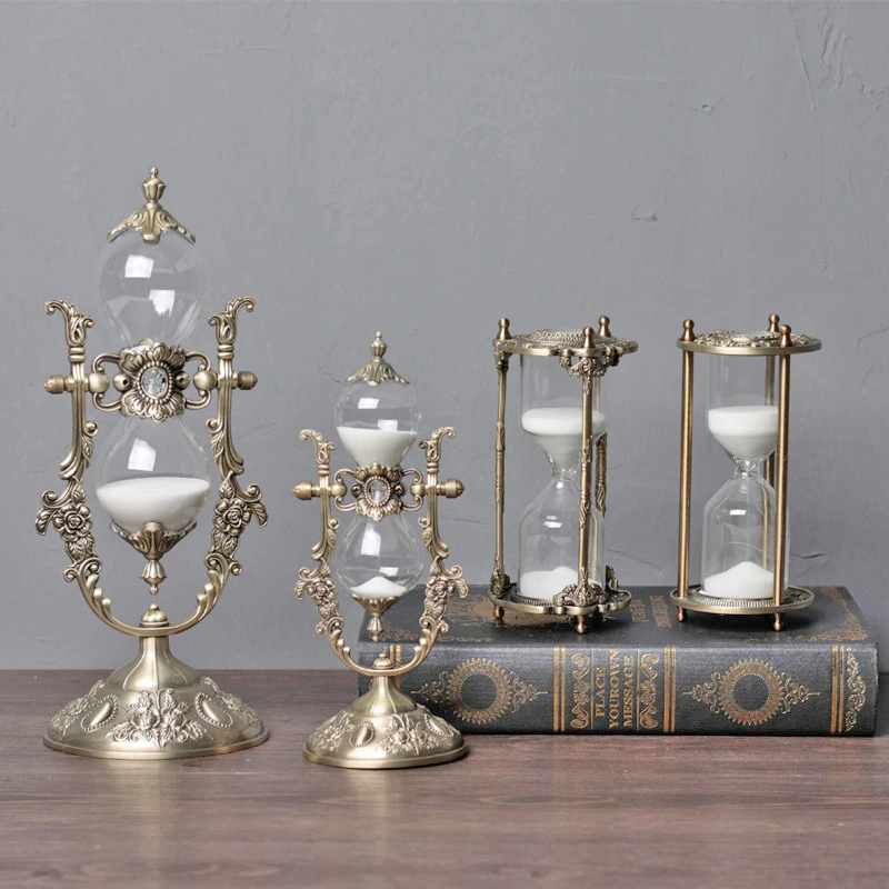 Elegante kreative Retro Metall Sanduhr Timer TV Schrank Veranda Dekoration Sanduhr Timer 15/30 Minuten Büro Wohnzimmer Dekor