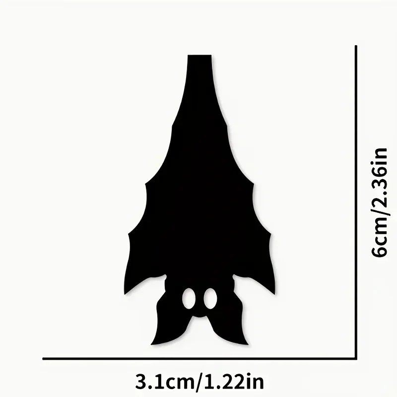 Halloween Upside Down Bat Silhouette Waterproof Vinyl Decal for Rearview Mirror Car Bicycle Motorcycle Laptop Phone DIY Decor