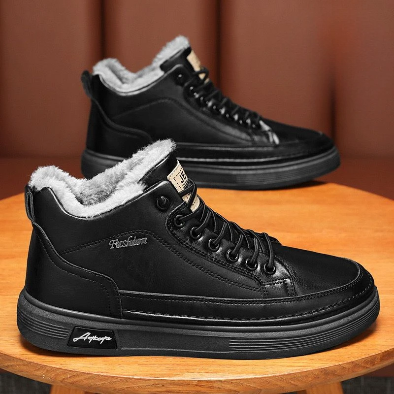 

Зимние мужские короткие бочонки Черные рабочие теплые мужские туфли на меху Дизайнерские хит продаж Мода Ретро Классика Новое предложение