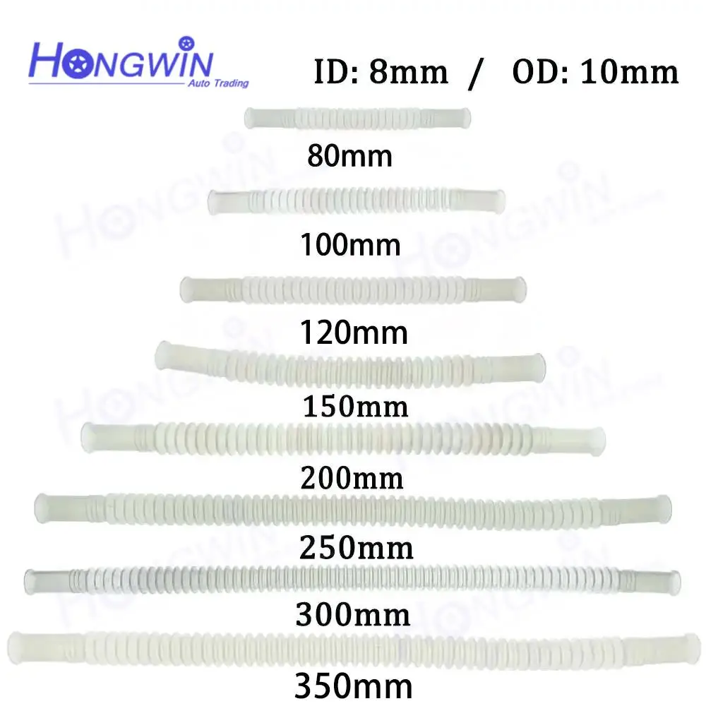 2pcs/lot PA11 ID:8 OD:10 10/15/20/25/30CM White/black Color Plastic Nylon Tube Corrugated Pipe For Fuel Pump