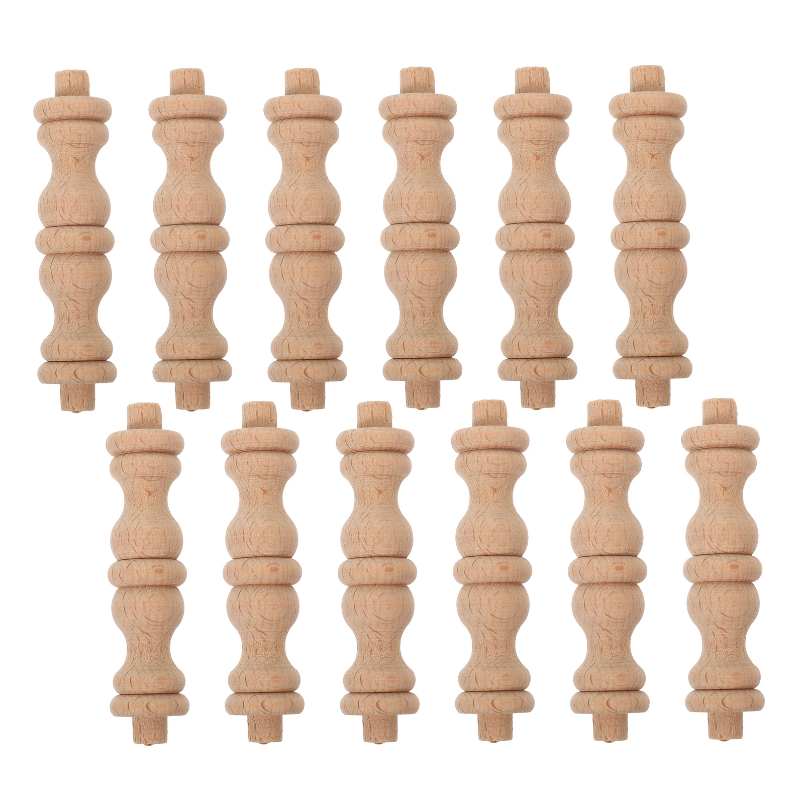 

12Pcs Wooden Baluster Spindles Hand Carved Solid Wood Decorative Pillars for Wine Cabinets Furniture Wooden Baluster Spindles