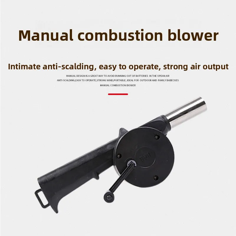 

Camping BBQ Supplies Combustion Hair Dryer Outdoor Home Cooking Tools Hand Crank Portable Blower
