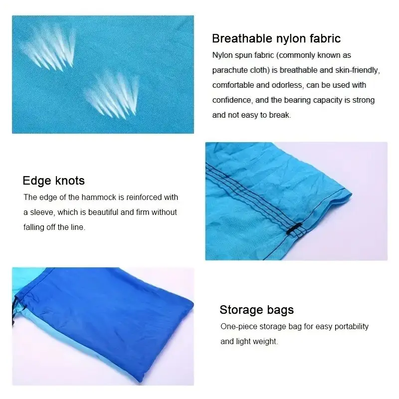 Lightweight and Portable Camping Hammock with Storage Bag and Tree Rope Suitable for Hiking Beach Backpacking Outdoor Leisure