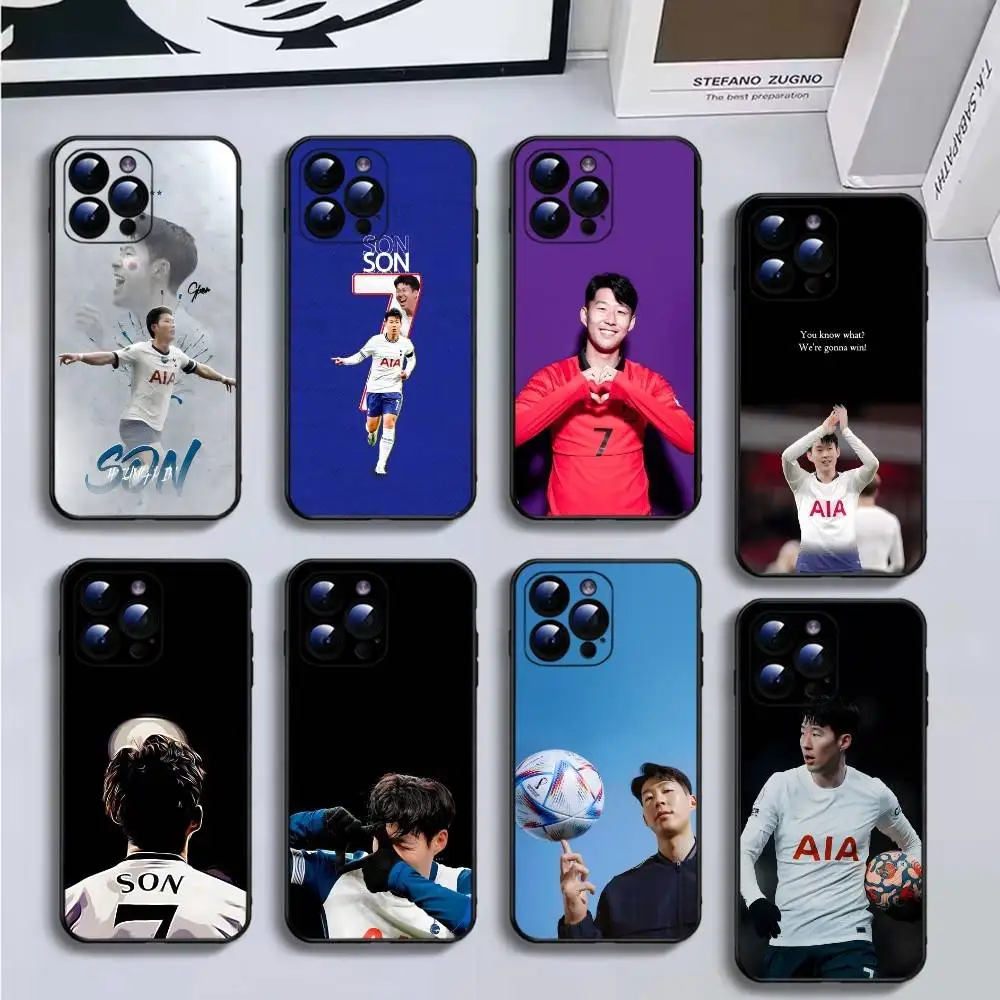 

Korea Son H-Heung-mins Football Phone Case For iPhone16,15,14,13,12,11 Plus,Pro Max,XS,X,XR,SE,Mini,8,7,Soft Black Cover