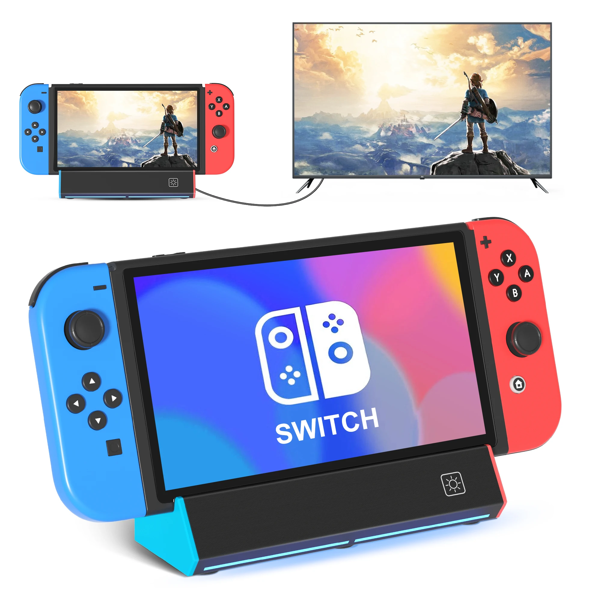 Estación de acoplamiento para Nintendo Switch / Switch OLED, reemplazo de estación de acoplamiento de interruptor para TV con adaptador HDMI 4K/tipo C/puerto USB