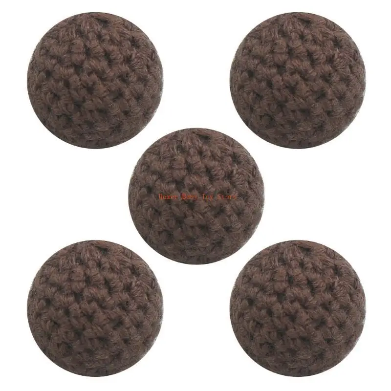 J0PF 5 قطع من الخرز الكروشيه 16 ملم لصنع مشبك اللهاية وسلسلة مفاتيح وقلادة ديكور