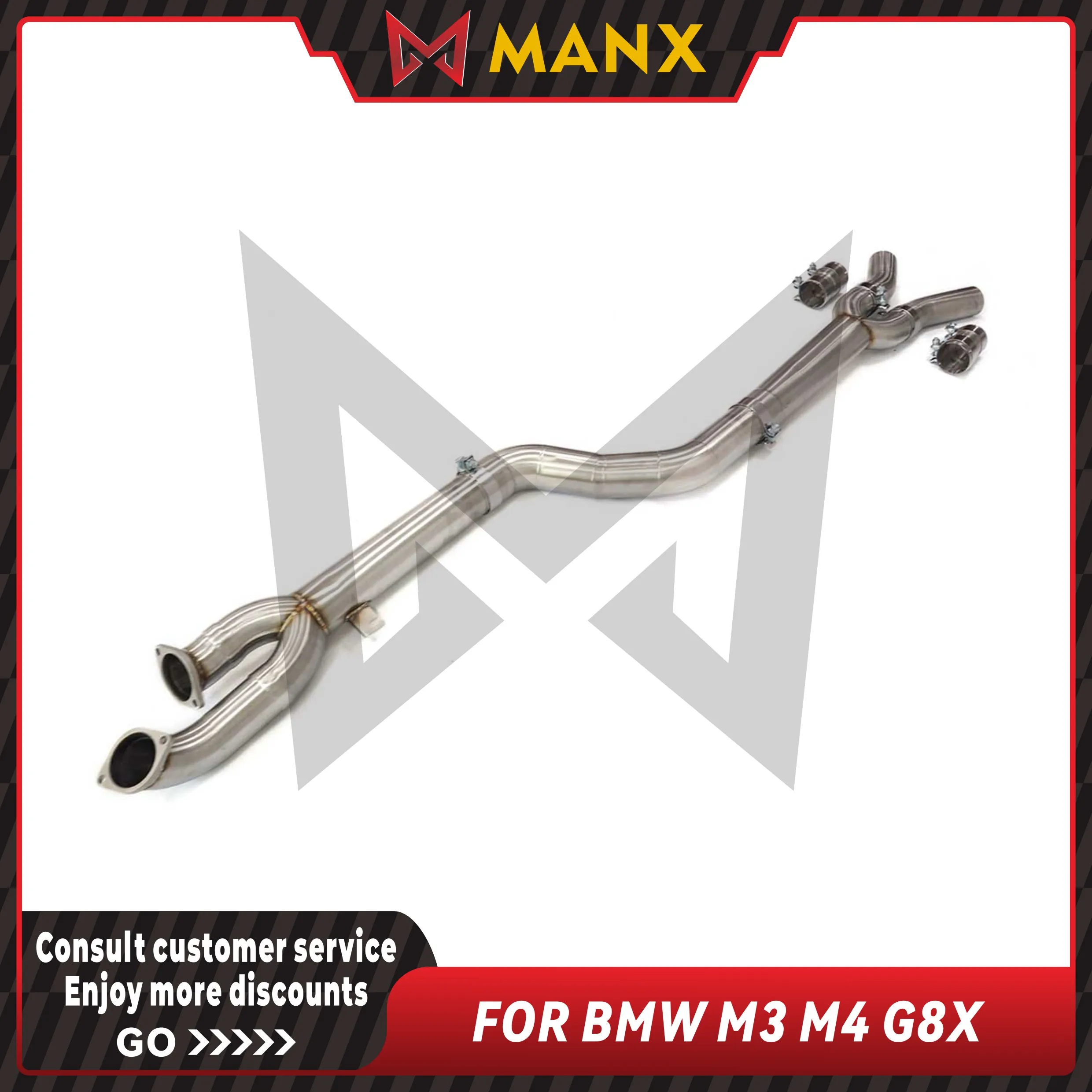 Suitable for BMW M3 M4 G8X Stainless steels Middle Pipe High Flow Performance Exhaust fitting Lossless installation