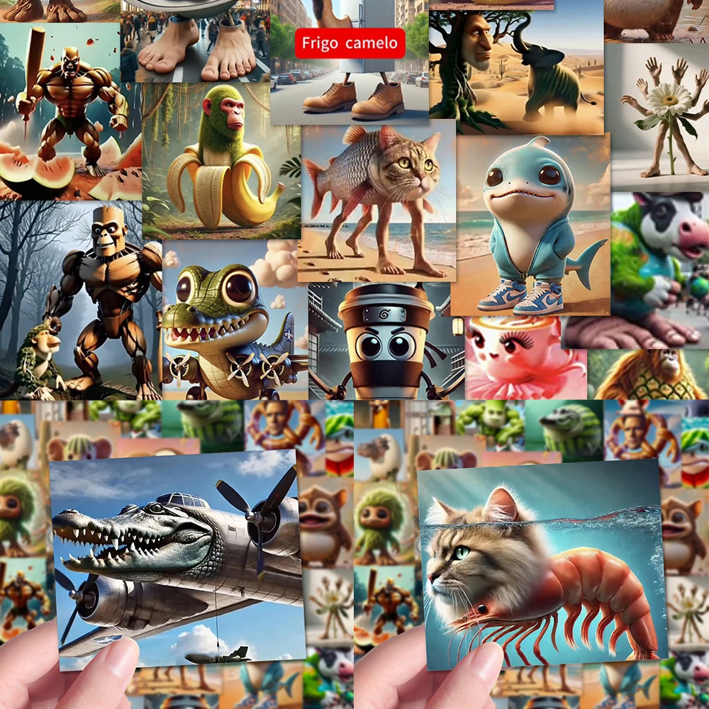 

105 шт., наклейки, итальянские наклейки Brainrot Tung Tung Sahur, мультяшные наклейки, забавные наклейки-мемы для украшения ноутбука