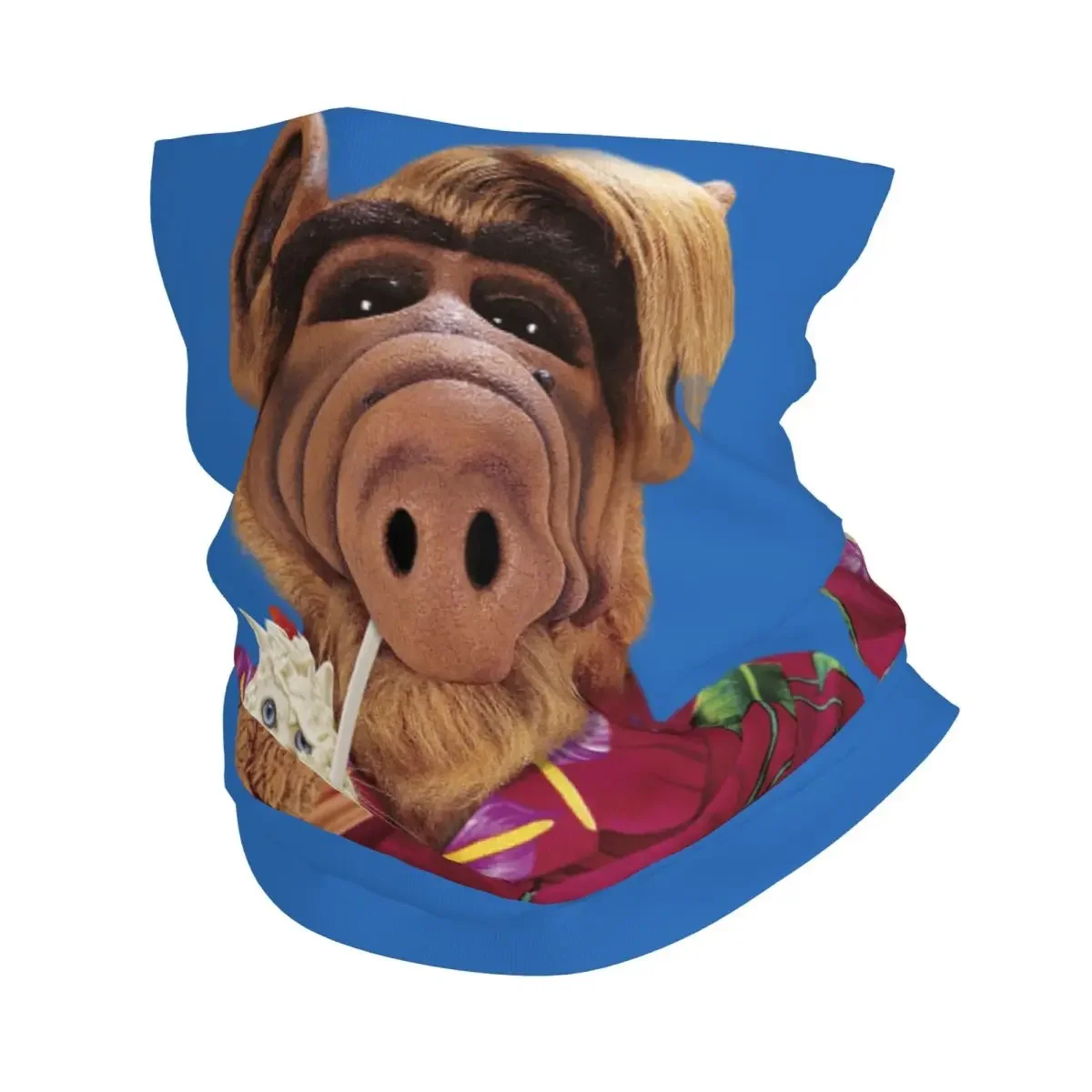 Funny Alf Meme Bandana Neck Warmer Men Women Winter Ski Hiking Scarf Gaiter Alien Life Form Sci Fi Tv Show Face Cover