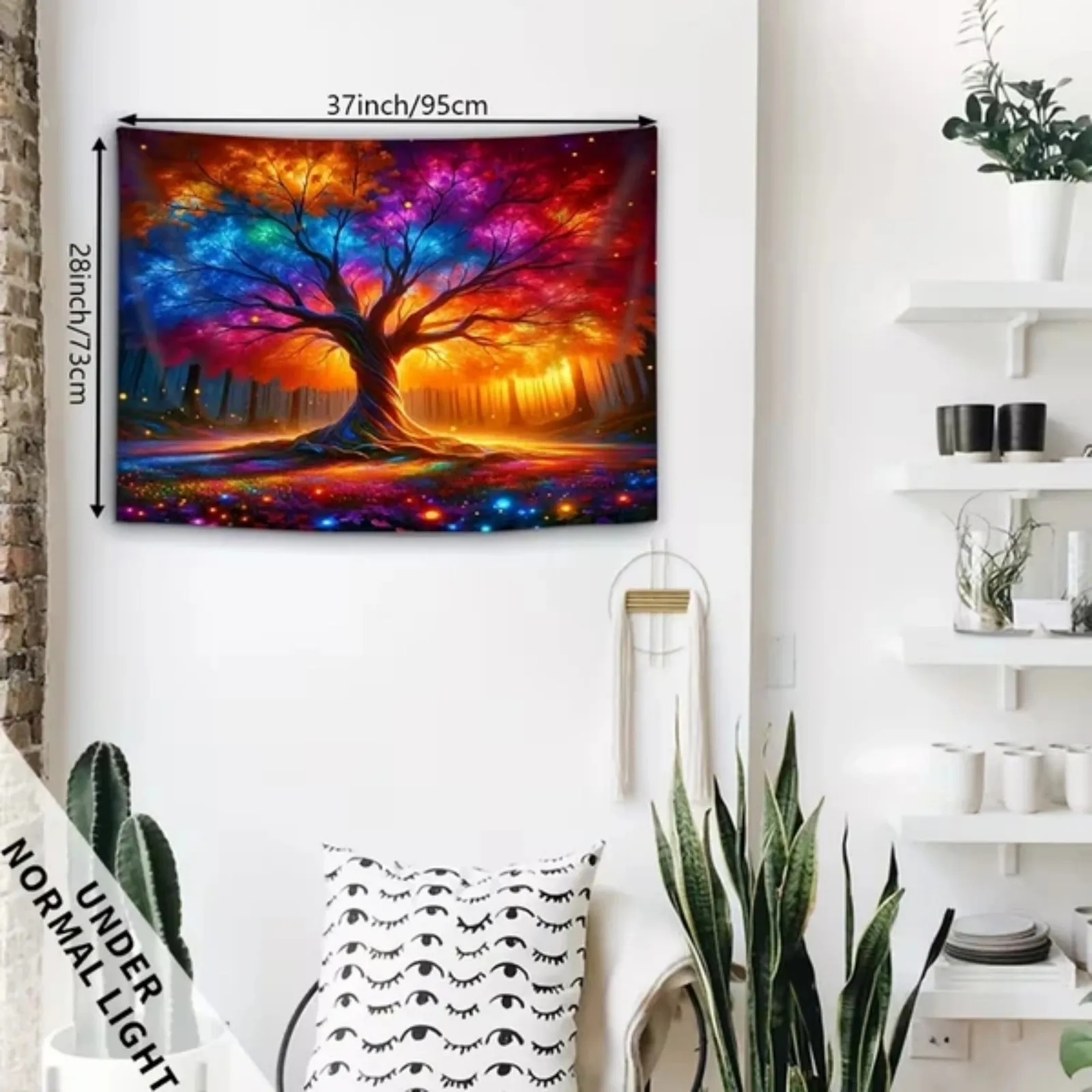 A Magical Glowing Tapestry of The Tree of Life, Large-Sized Fluorescent Fabric, Home Decor, Suitable for Living Rooms And Dorms, No Installation Required