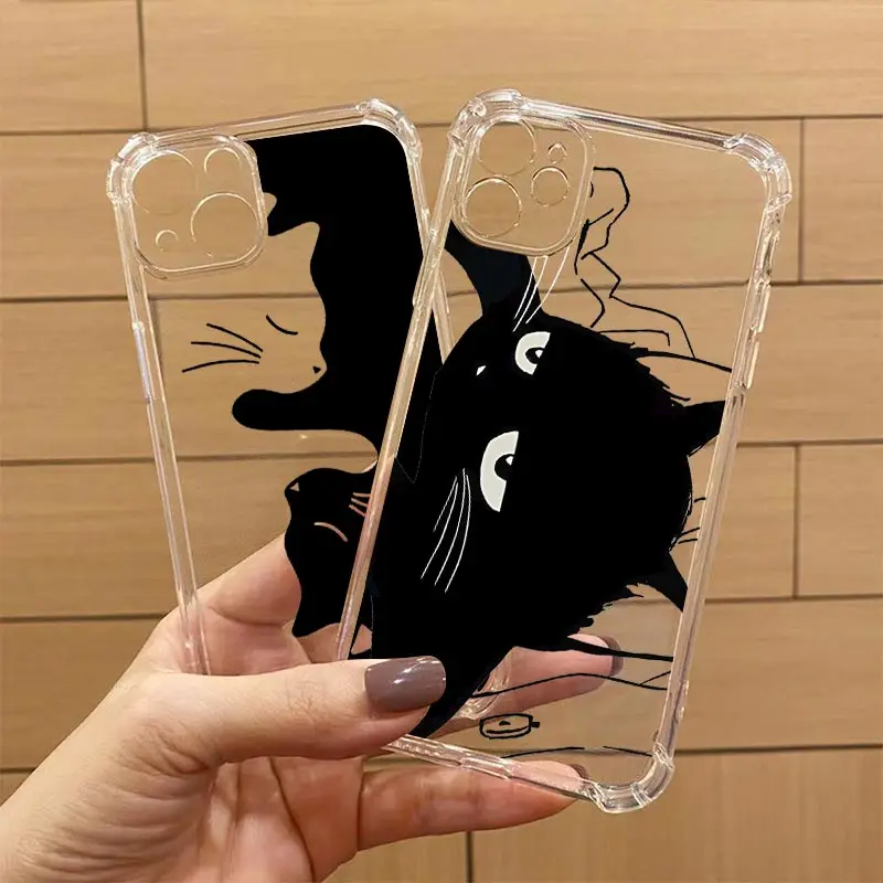 Quiet Cat Transparent Phone Case For Motorola Moto G60 G40F G22 G20 G9 G30 G42 G52 G10 G82 G53 G9 Power G8Play E20 E7Power Cover