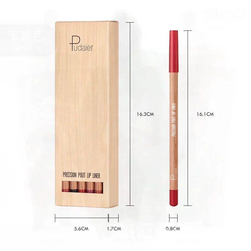 Pudaier Matte Lip Liner 12 colori Set Trucco labbra dall'aspetto naturale a lunga durata Penna per labbra con nebbia morbida per tutti i tipi di pelle