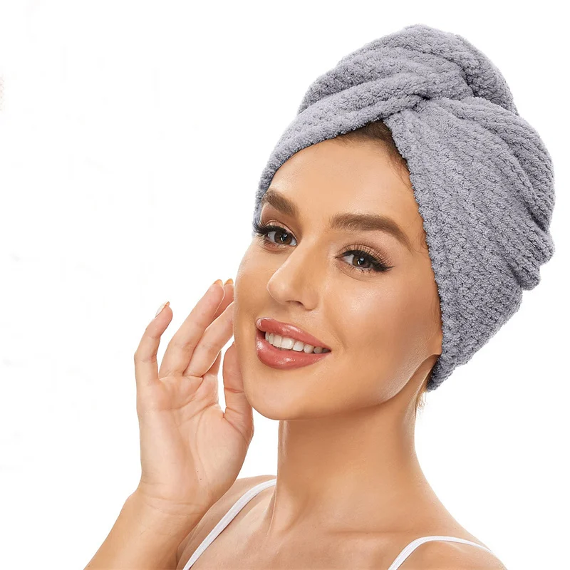 

Dry Hair Cap Drying Hair Towel Microfiber Hair Drying Wrap Strong Water Absorbent Triangle Shower Hat Wiping Hair Towel Tool