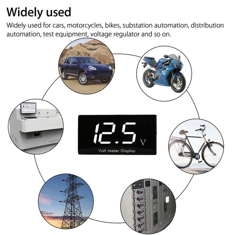 Mini Digital Voltmeter DC 4.5V - 30V Digital Voltmeter Voltage Panel Meter For 12V Electromobile Motorcycle Car LED Screen meter