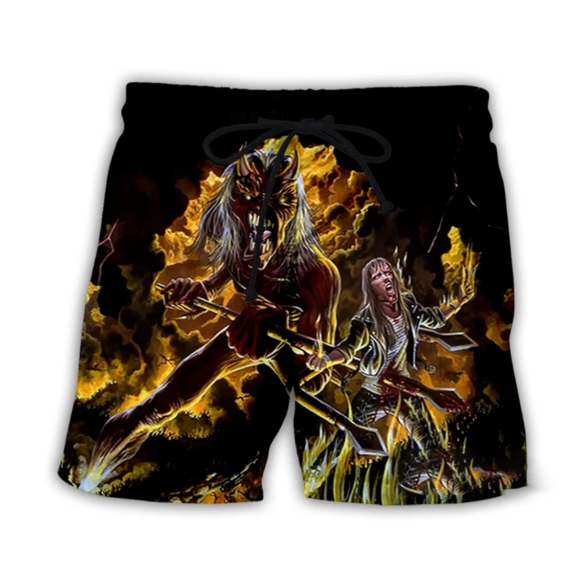 

Men's 3D Gothic Skeleton Print Shorts - Summer Beach Streetwear Retro Horror Style Quick-Dry Casual Pants