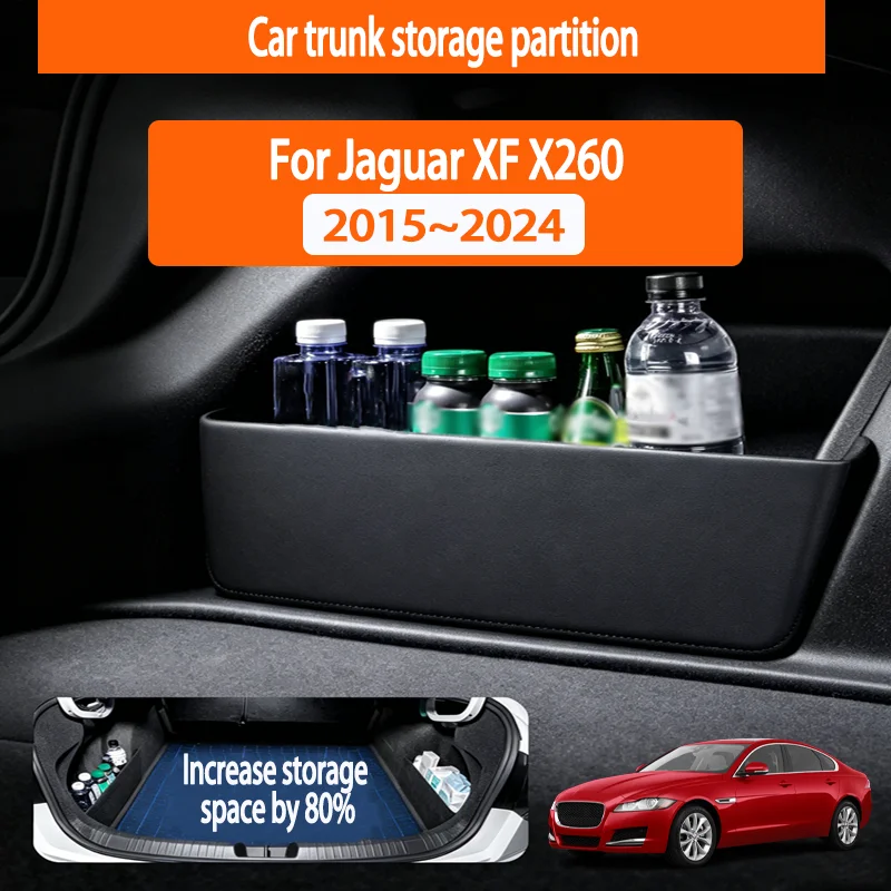 Auto Multifunction Storage Box For Jaguar XF X260 2015~2024 2016 2017 Car Thickening Trunk Storage Partitio Interior Accessories