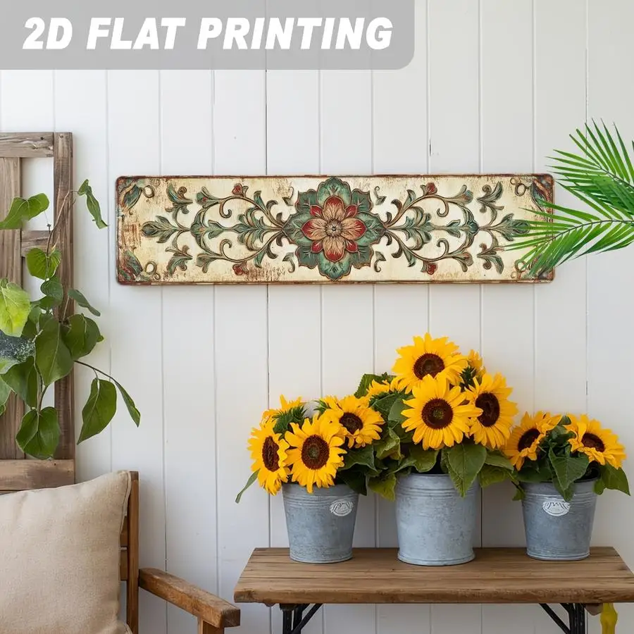 1/5/10/20/50/100pcs 2D Flat Retro Floral Scroll Sign, Romantic Style Decor, Suitable for Kitchen, Bathroom, Living Room Decorati