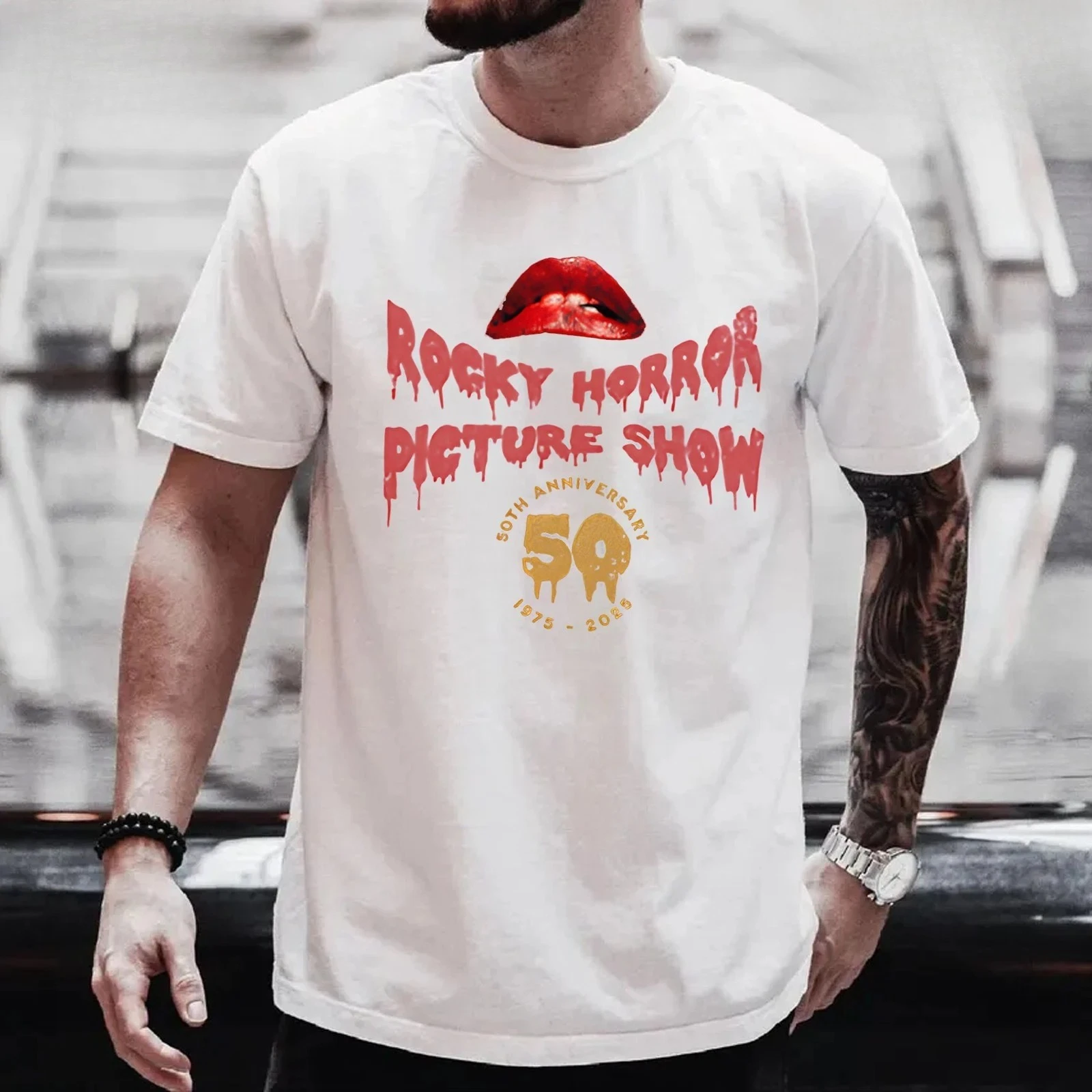 عرض ساخن لصور الرعب روكي الذكرى الخمسين 1975-2025 التي شيرت الراقية الفاخرة لكل من الرجال والنساء أفضل Y2k #2