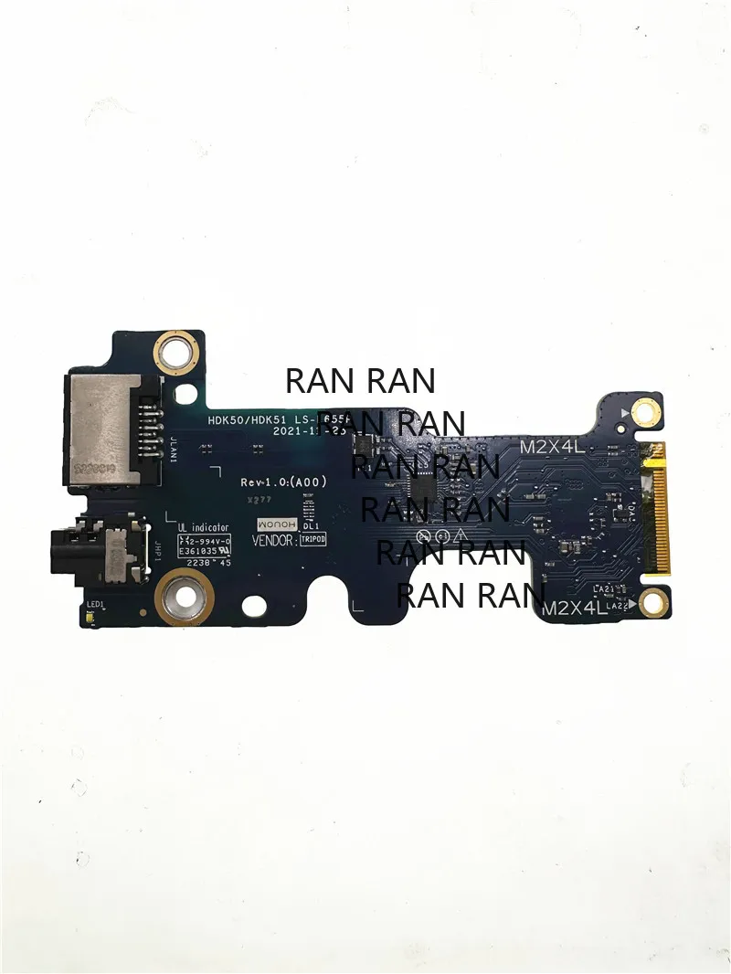 For Dell G15 5520 5521 G16 7620 HDK50 HDK51 built-in audio,  RJ45 network port small board main board LS-L655P 0V9K8D V9K8D