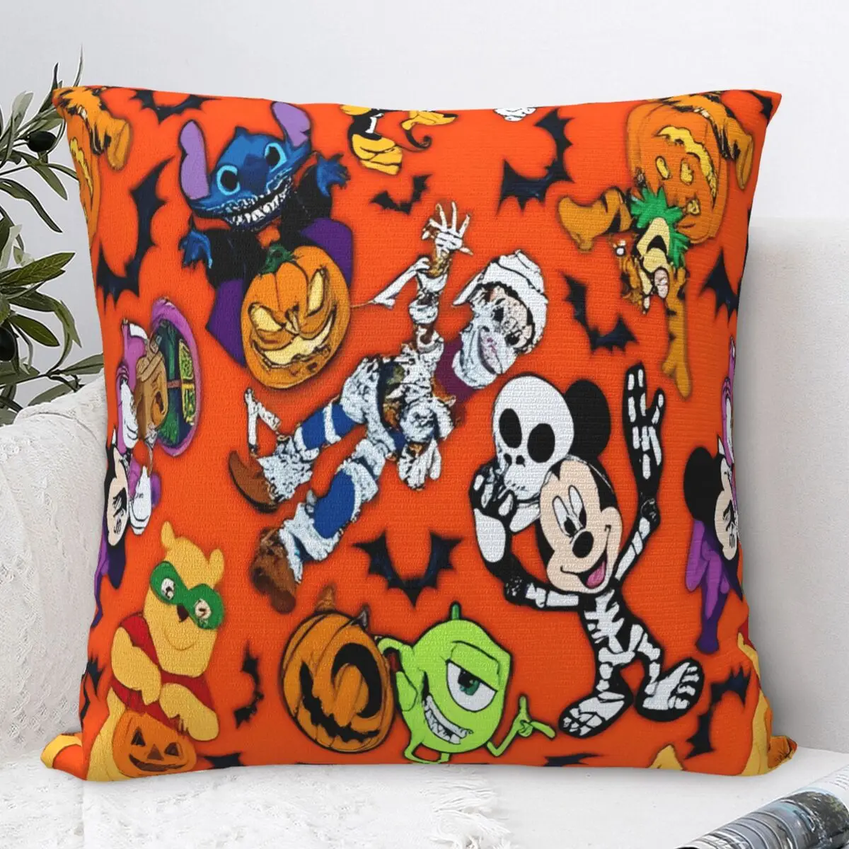 

Halloween Monsters Pillow Case Cushion Cover Polyester Graphic Pillow Cover Retro Trendy Pillowcases For Sofa Bedroom Home Decor