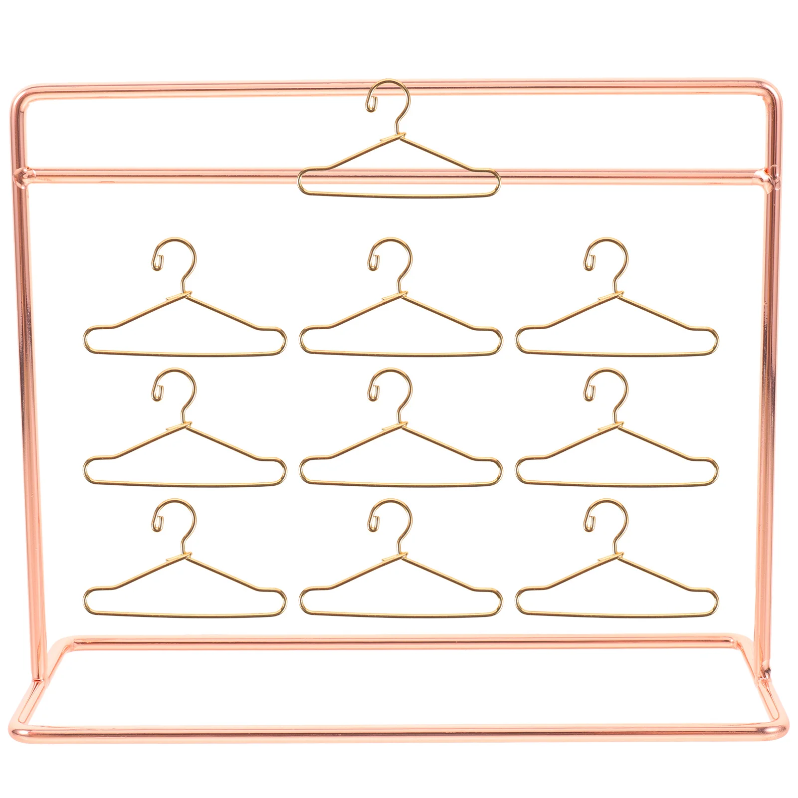 Mini Hanger Rack and Apparel Dress Coat Baby Hangers Toy Office Decor for Women Desk Iron Clothes Dry Child Kid