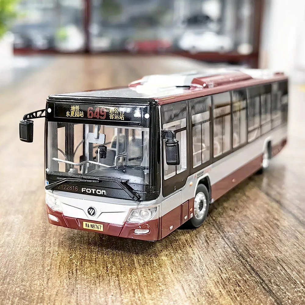 1:64 Beijing Bus Model Alloy Red Eagle 649 Road 701 Beiqi Foton Ouhui BJ6123C7BCD Bus Model Toy