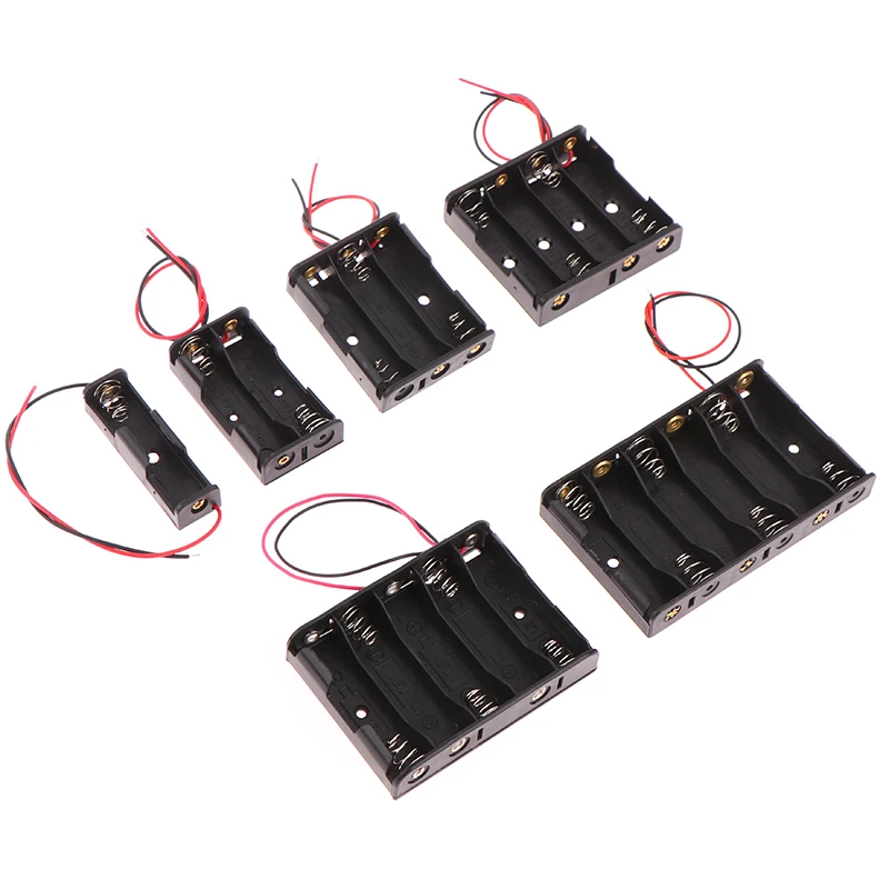 3V AA Battery Case Box 1 2 3 4 5 6 Slots AA LR6 HR6 Battery Holder Storage Case  Lead Wire Bateria Protection Container