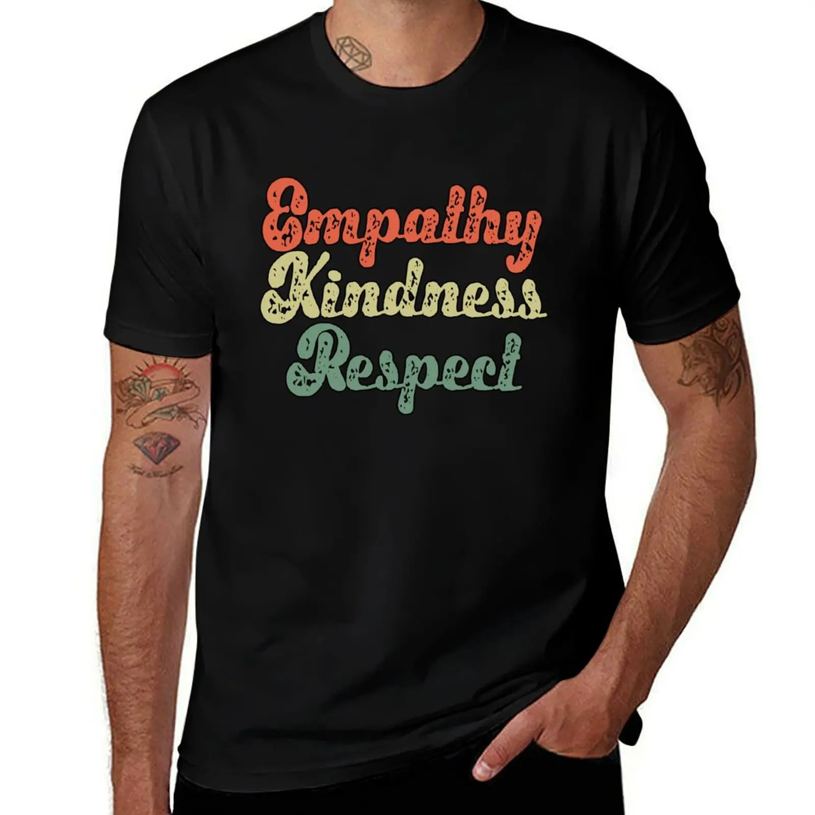 Empathie, gentillesse, respect, inspiration, citation, cadeau, t-shirt, taille plus, haut basique à manches courtes