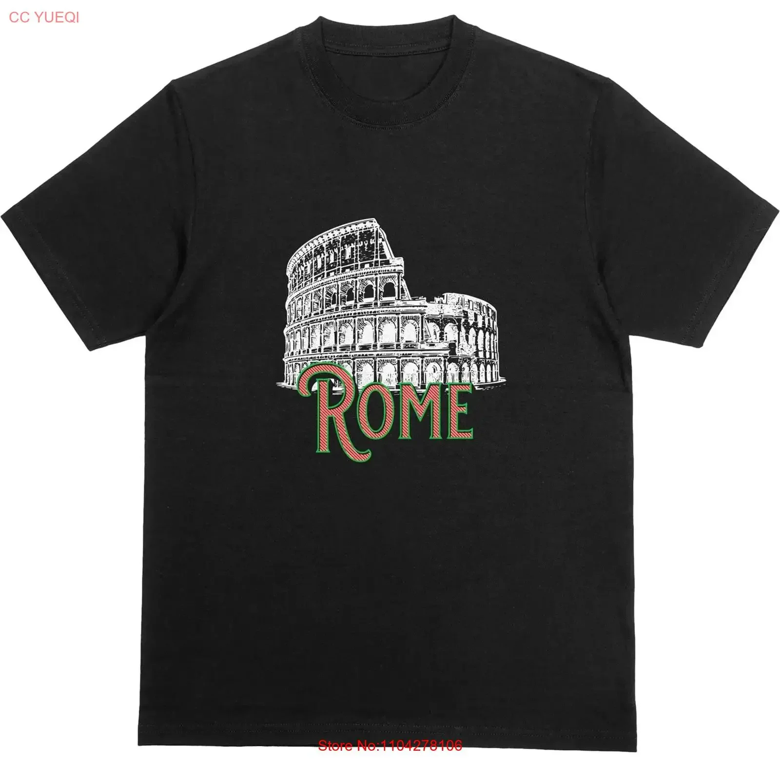 Camiseta ROME, Italia, Coliseo Romano, Recuerdo Turístico, Novedad, Estilo Vintage, Lavada, Cómoda, Gráfica, Transpirable, Versátil