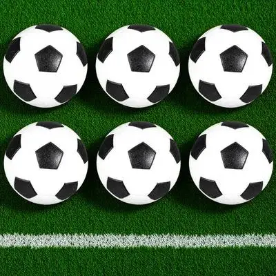 6Pcs 블랙 화이트 미니 축구 공 32mm ABS 재료 교체 테이블 축구 실내 게임 또는 축구 테마 파티