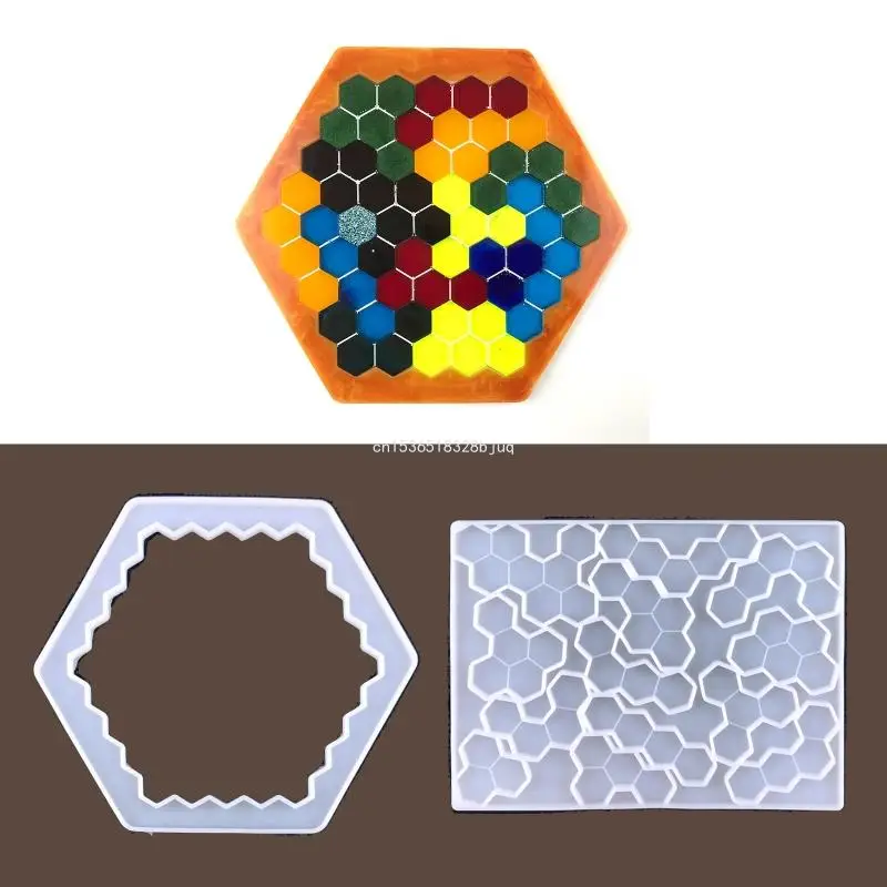 Honeycomb UV Crystal Epoxy Resin Mold Handmade Children Early Educational Puzzle Silicone Mould DIY Crafts Dropship