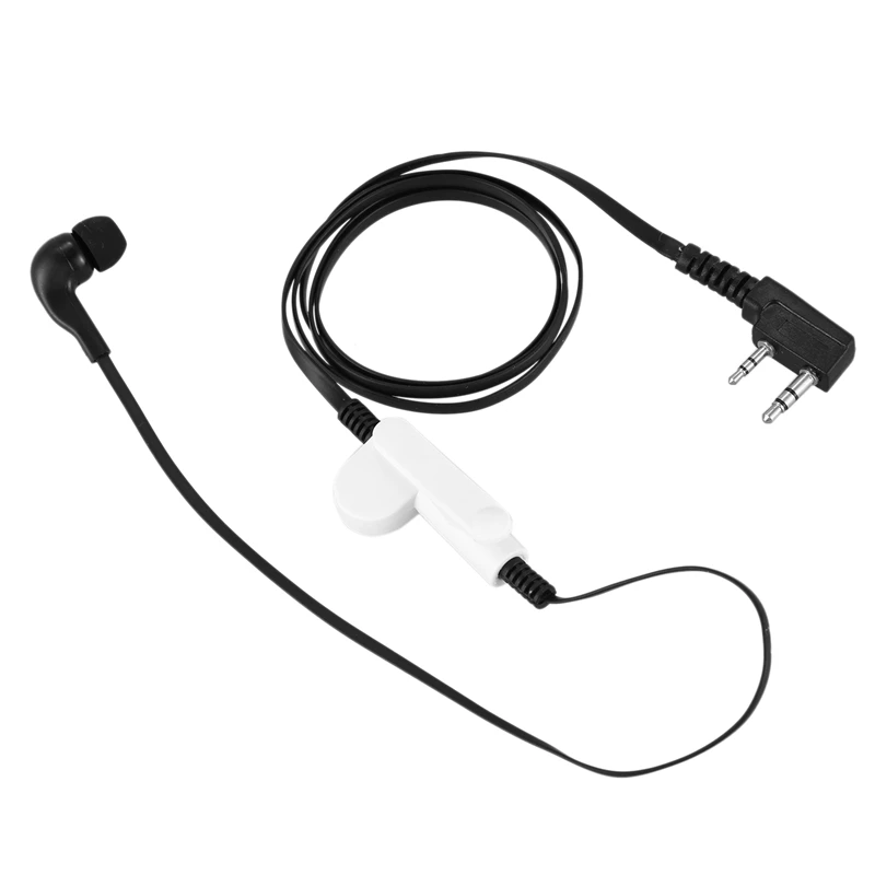 2 Pin Noodle Style Earbud Headphone K Plug Earpiece Headset For Baofeng Uv5R Bf-888S Uv5R Radio Black Wire