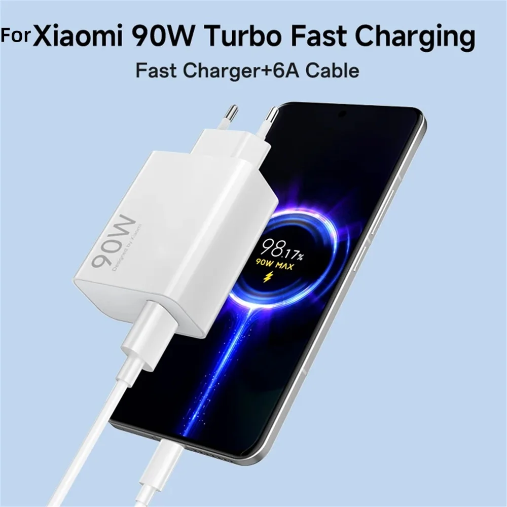 USB Charger 90W Fast Charging EU/US Plug Travel Wall Charger For Xiaomi 15 14 13 Samsung Huawei Phone Quick Charge Power Adapter - náhled 3