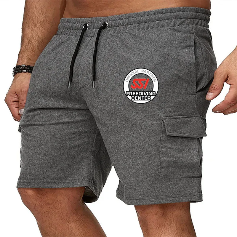 

Summer Men's Shorts Cool Sportswear Running Sport Shorts Scuba Diving Dive SSI print Casual Bottoms Gym Jogging Short