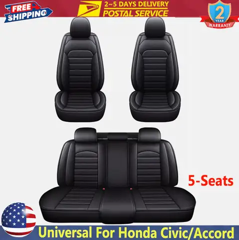 Coprisedili universali in pelle per auto per Honda Civic/Accord/CR-V Coprisedili per auto in pelle PU 2/5 Sedili anteriori e posteriori Berlina SUV Interni