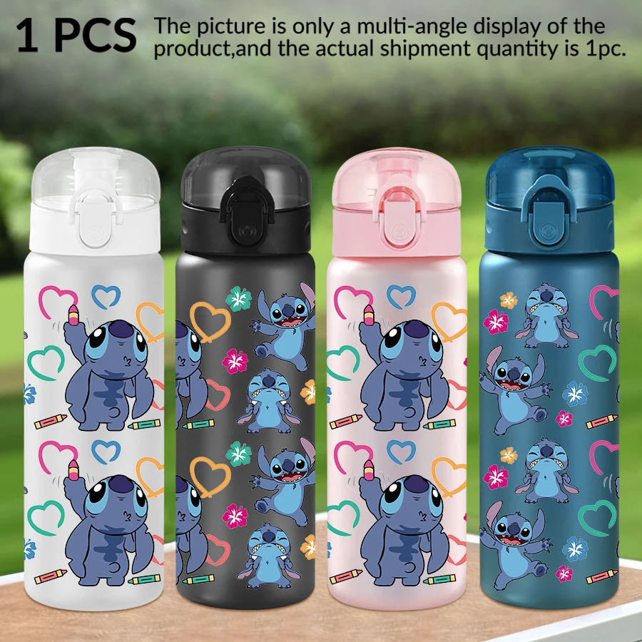 

1Pc Disney Stitch heart shape pattern 26oz plastic water bottle outdoor sports water cup birthday/homecoming gift