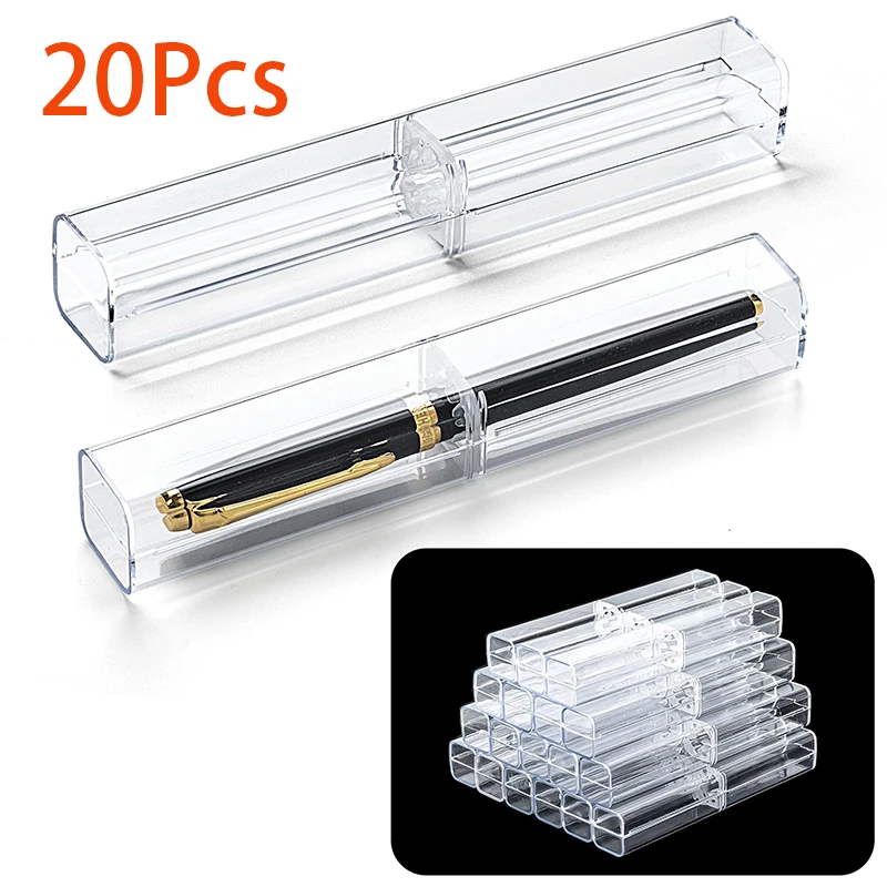 20 Pieces Clear Case Plastic Packaging Box For Ball Pen Gift Box Transparent Pen Box Empty Plastic Pen Case