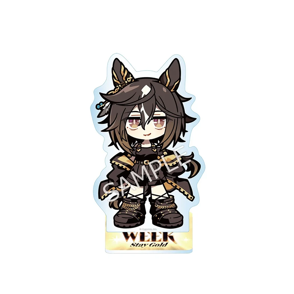 Uma Musume Pretty Derby Gold Ship 10cm Acrylic Stand Keychain Q Version Chibi Anime Figure Desk Decor Toy Fan Gift