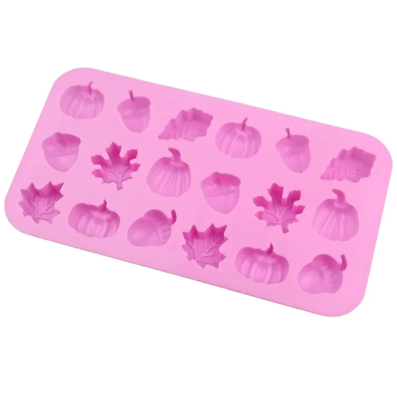Fall Silicone Mold For Chocolate Autumn Maple Leaf Acorn Pumpkin Candy Ice Cube Tray Wax Melts Cake Decorating Tools Kitchen