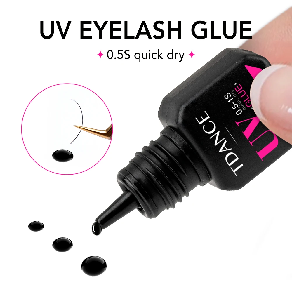 TDANCE UV-Klebezubehör, 0,5 S-1 S, schnell trocknend, transparent, schwarz, lila, blau, UV-Klebstoff, Make-up-Werkzeug, stärkster, schnellster Kleber – Detail 3