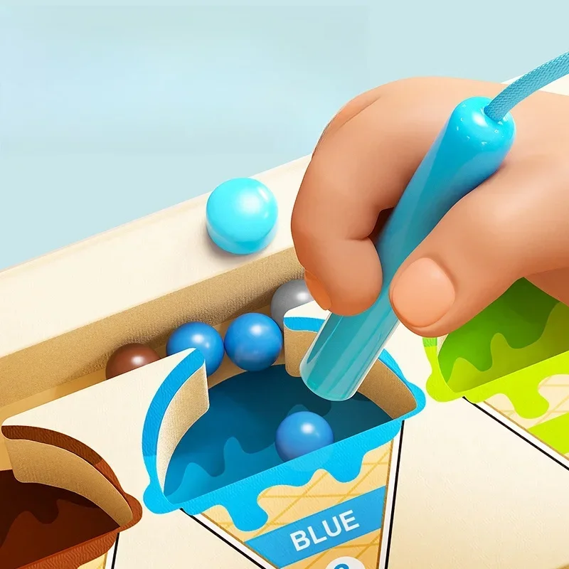 Magnetic Bead Number Color  Maze Toy for Children Puzzle Game Preschool Educational Cognitive Toy Early Learning Montessori Toy