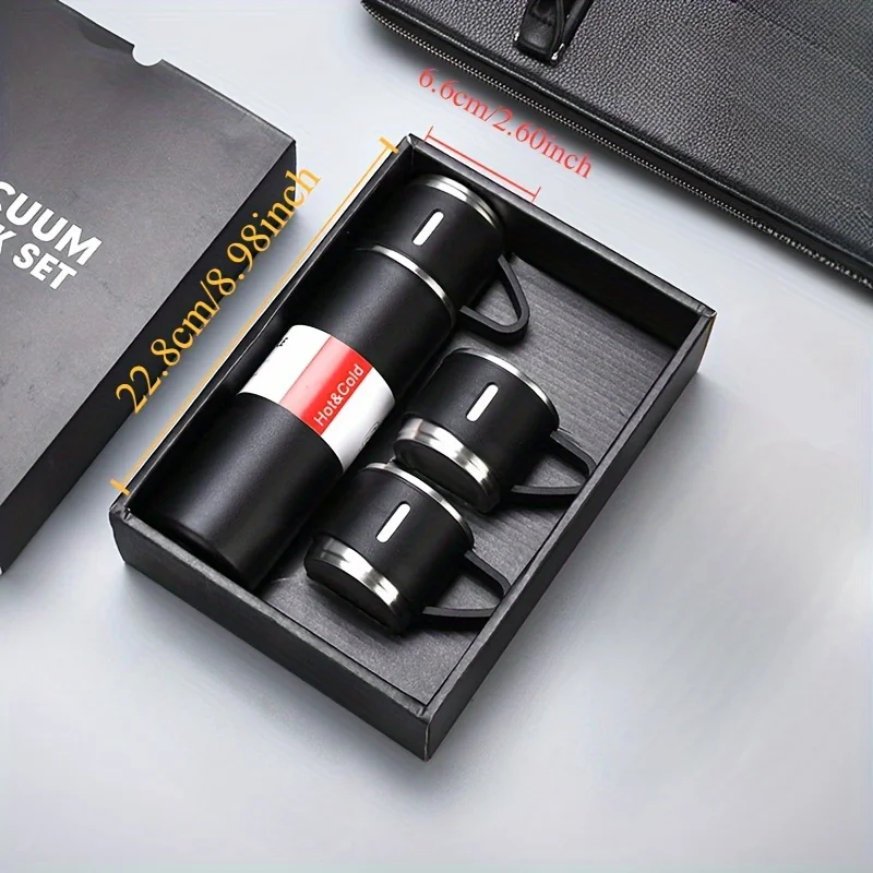 زجاجة مياه معزولة بالفراغ 500 مللي/16.9 أونصة أواني أكواب من الفولاذ المقاوم للصدأ مناسبة للسيارات يمكن أن تحمل القهوة والمشروبات الباردة #3