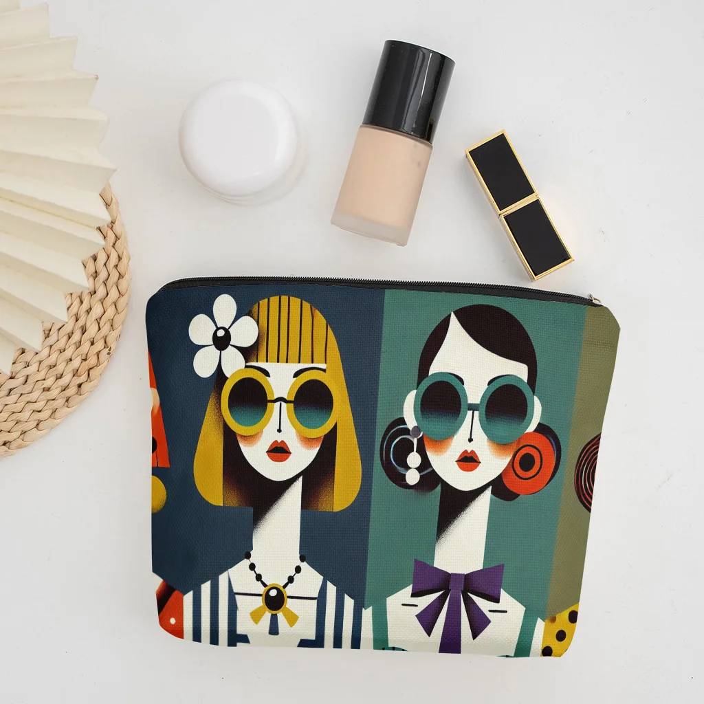 Abstract Female Portrait Artwork Makeup Bag, Clutch, Toiletry Bag, Pen Case, Gift Bag, ldeal for Mothers, Daughters