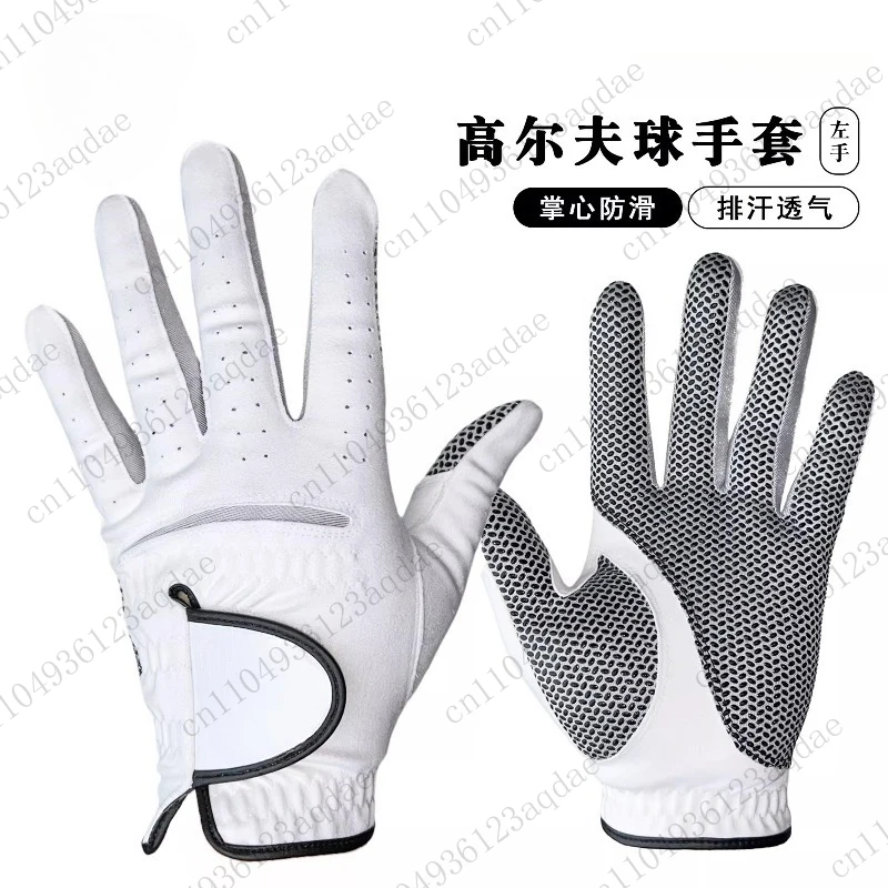 Men's Golf Gloves Left Hand Single - Genuine Lambskin Leather, Breathable & Flexible for Sports