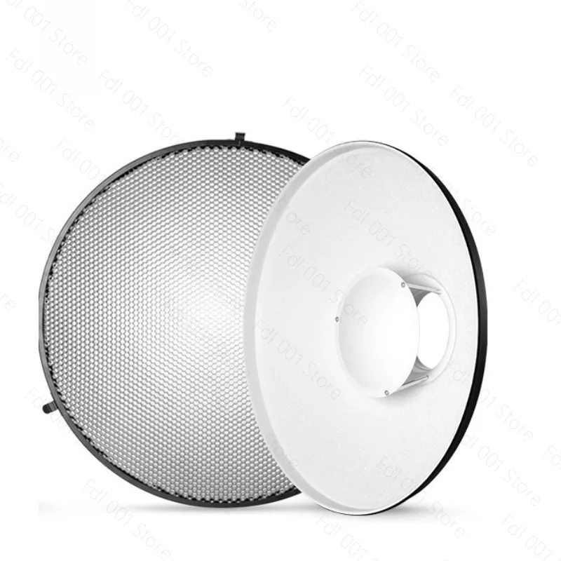 55cm White Interior Beauty Dish Reflector with Honeycomb Grid Diffuser