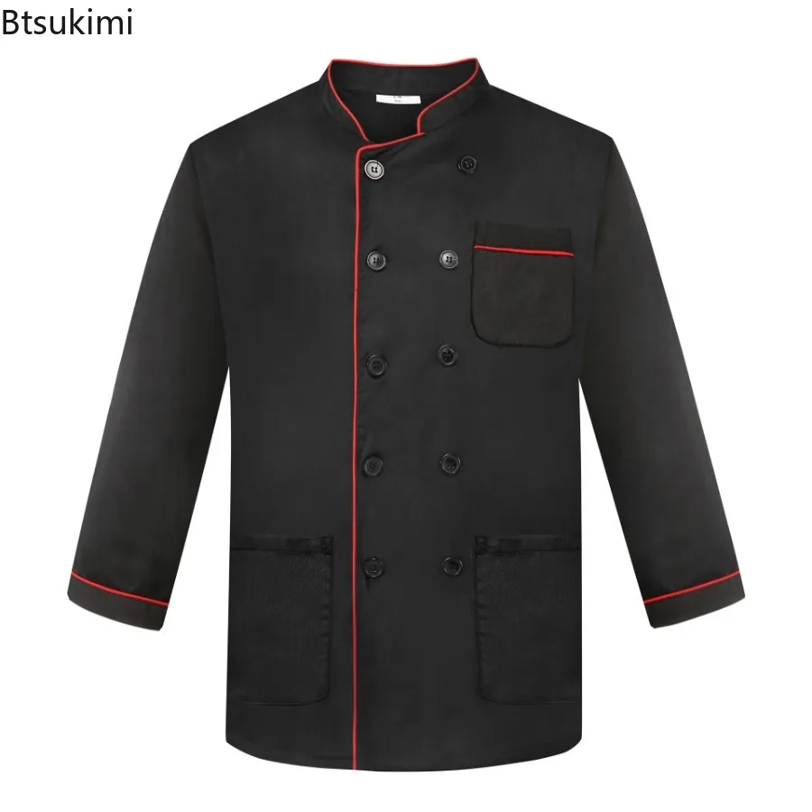 2025 Nuova Cucina Chef Abbigliamento Da Lavoro Uniforme Da Chef degli uomini A Maniche Corte Sottile Estate Traspirante A Maniche Lunghe High-end Testa Chef Abbigliamento