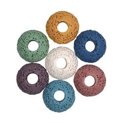 20Pcs/Lot Lava Rock Large Hole Stone Beads Rondelle Loose Beads For Jewelry Making DIY Handmade Bracelet Necklace Accessories